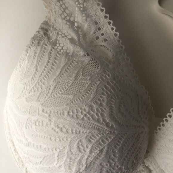 Women  LACE PLUNGE PUSH-UP Bra -Auden White 32DD - Picture 7 of 10